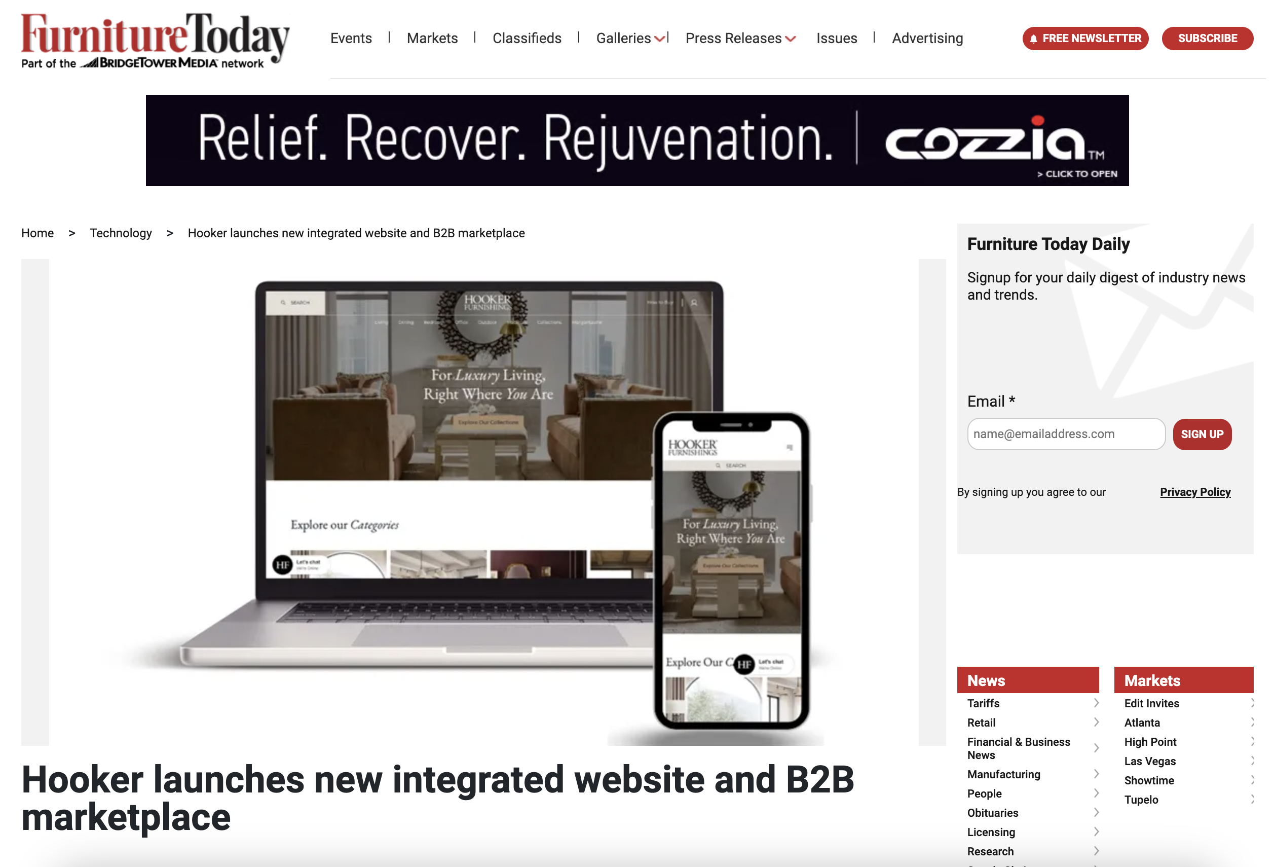 Hooker Launches New Integrated Website and B2B Marketplace